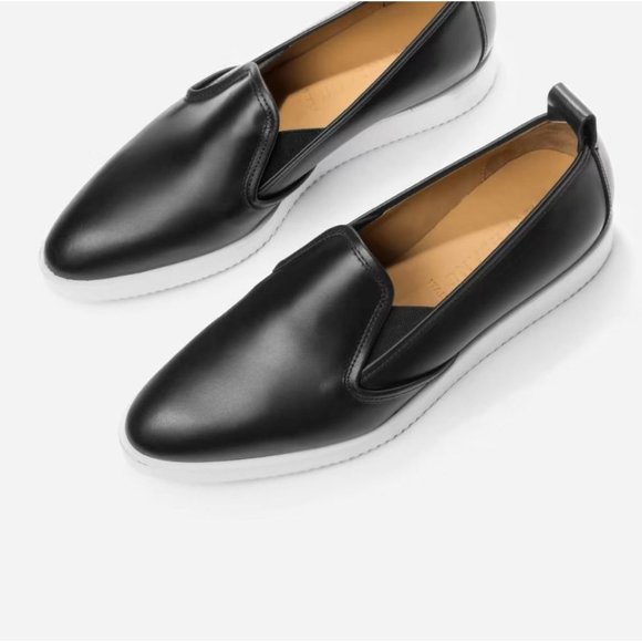 Everlane Shoes - Everlane The Leather Street Shoe in Black New Womens Wedge Loafer